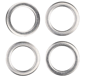 Promax Pedal Washers - Silver, Bag of 4