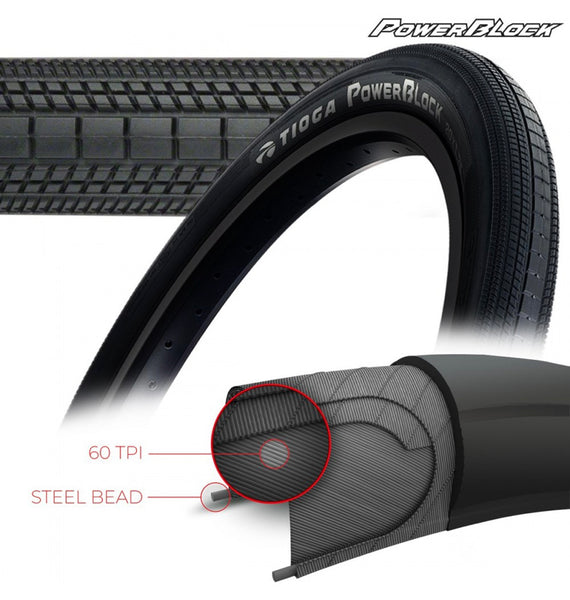 TIOGA POWERBLOCK TIRES - 60 TPI - WIRE BEAD